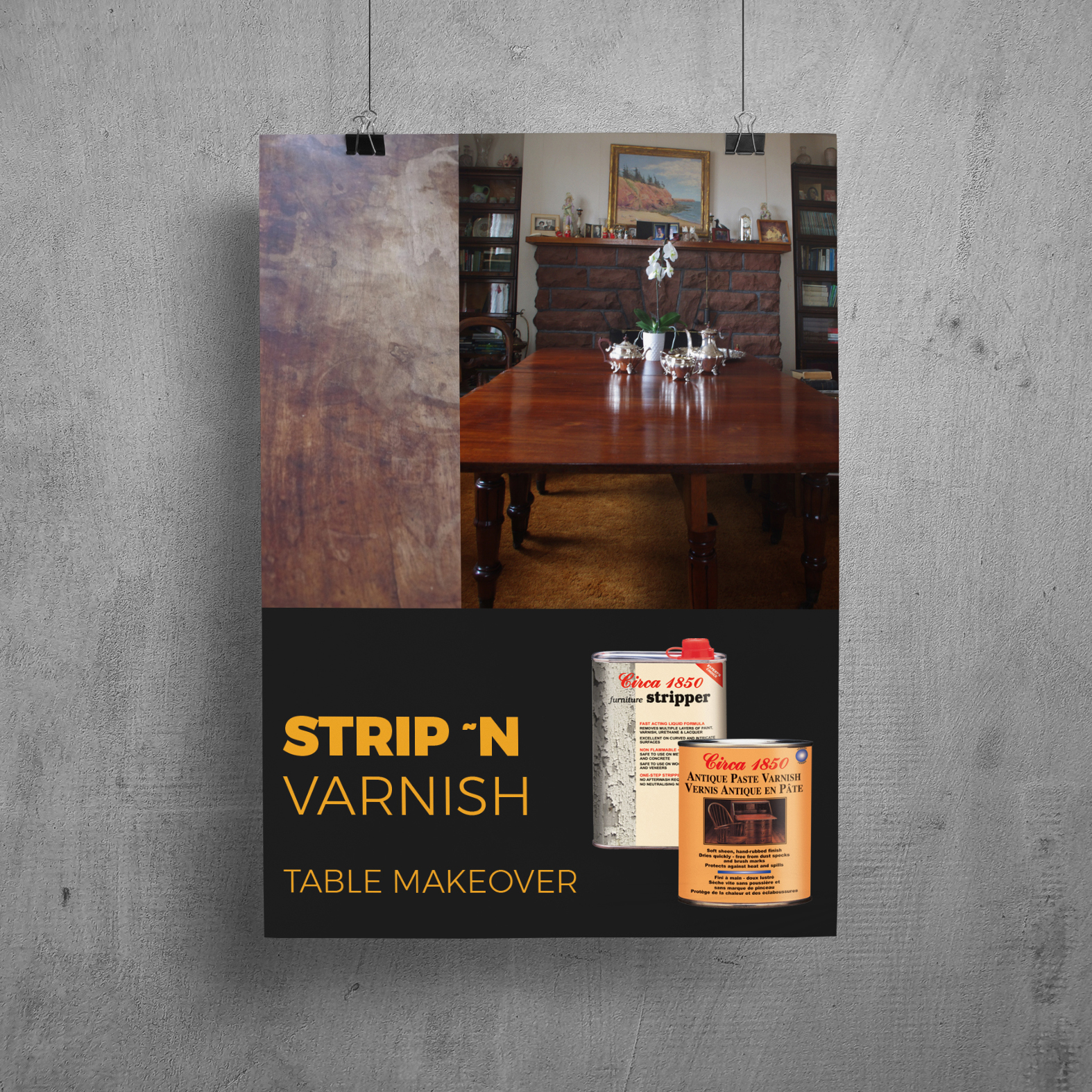 Strip 'n Varnish<br>Table Makeover